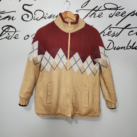 Vintage Reversible Puffer Jacket, Argile Sweater & Tan Canvas, M - Picture 1 of 10